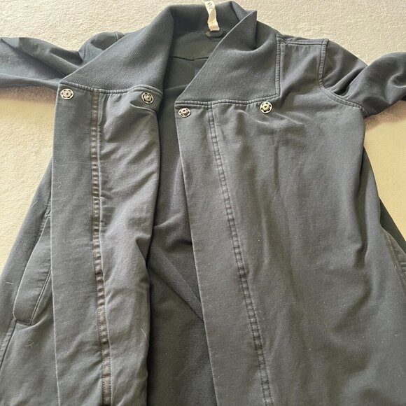 Lululemon Black Belle Wrap Jacket Snap Front Stretch French Terry - Picture 10 of 15